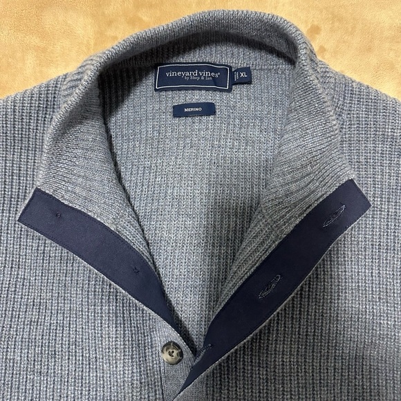 Vineyard Vines by Shep and Ian, Men’s Sweater, 100% Merino Wool, Baby Blue, XL - Picture 3 of 11
